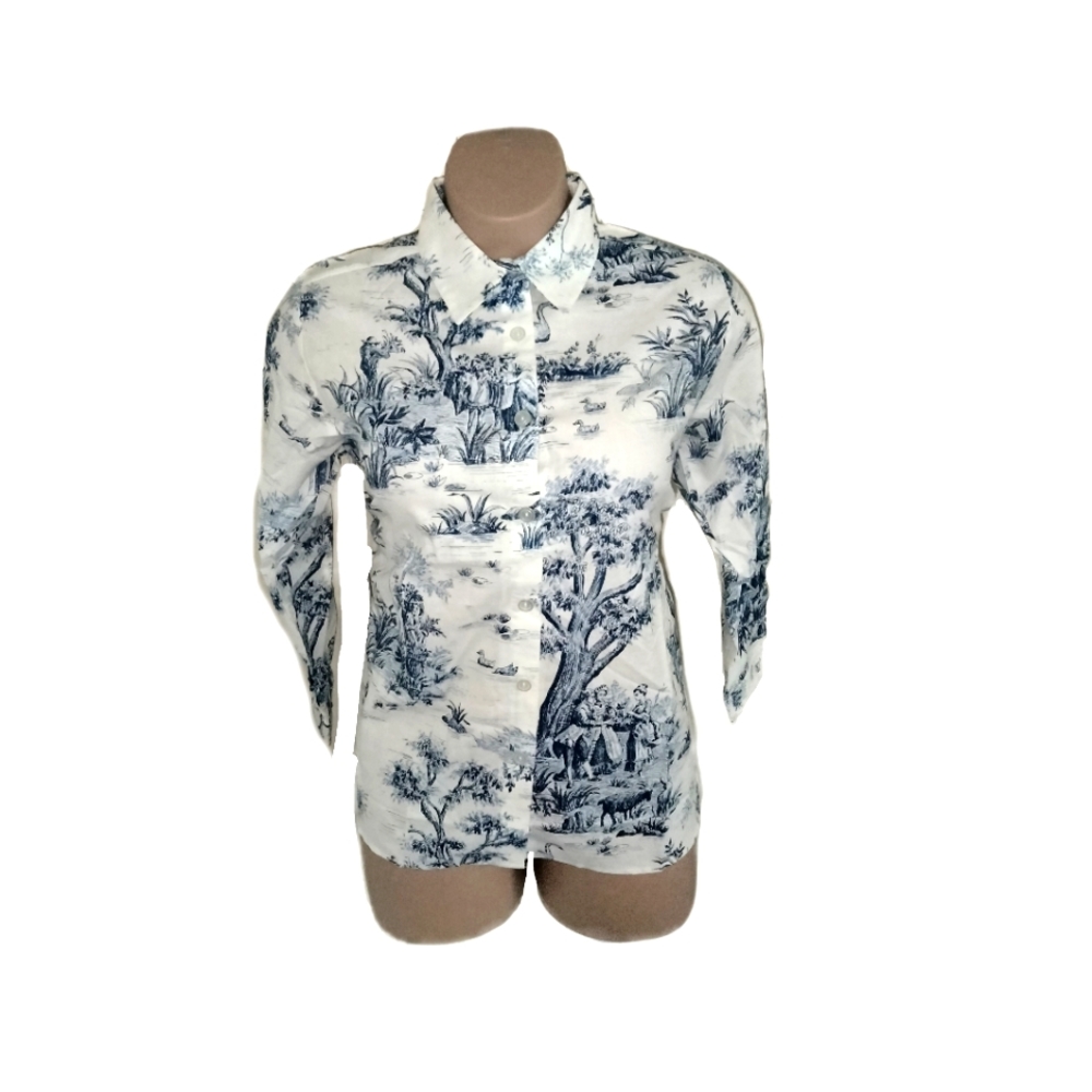 Floral button down long sleeve top